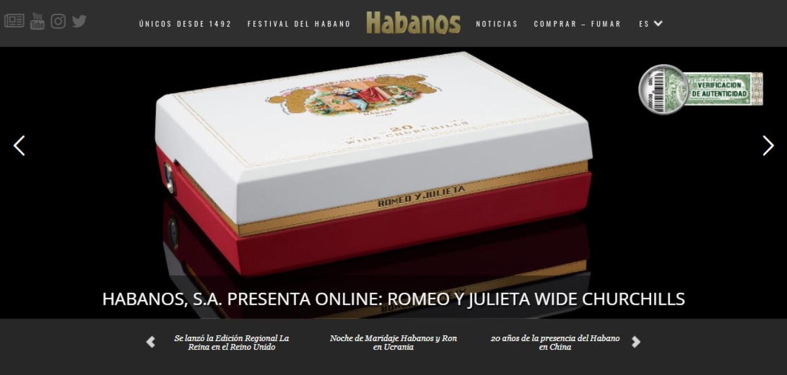 Habanos S.A. presents new website