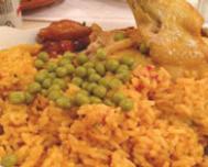 Arroz con pollo, a traditional Cuban rice dish with chicken